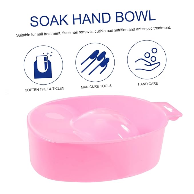 1pc Single-layer Nail Soaking Bowl for Manicure Care Rectangular Design Watermelon Red for Nail Treatment and False Removal