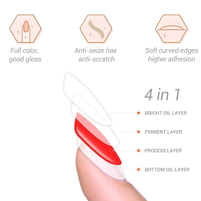 20pcs Semi Cured Gel Nail Strips, Real Nail Polish Art Stickers, Leopard Brown Gel Nail Stickers - Work with Any UV Lamp, Long Lasting Full Wraps with Nails File and Stick