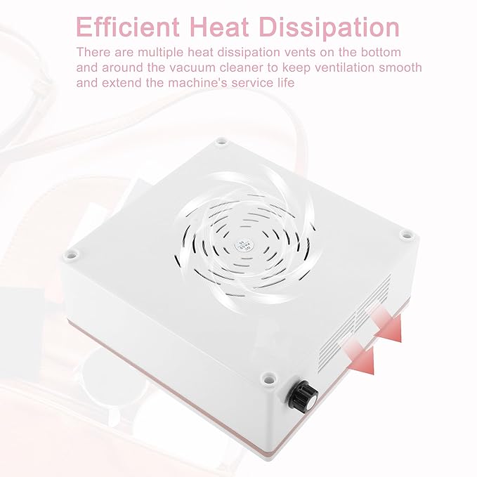 VOCOSTE Nail Dust Collector, 60W Nail Vacuum Dust Collector, Low Noise Nail Fan Dust Collector, Dust Collector Nail Tech, for Manicure Acrylic Gel Nails Polishing, White