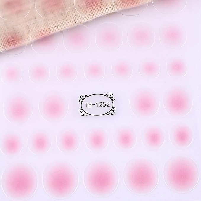 Gradient Blush Nail Stickers for Nail Art, Clear Blush Ombre Nails Stickers Decals Self Adhesive Spring Summer Nails Sticker for Women