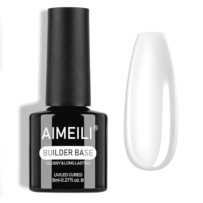 AIMEILI Builder Nail Gel, Hema Free, Cruelty Free, Vegan, Clear Nail Strengthener Enhancement Building Rubber Base Coat for Manicure 8ml