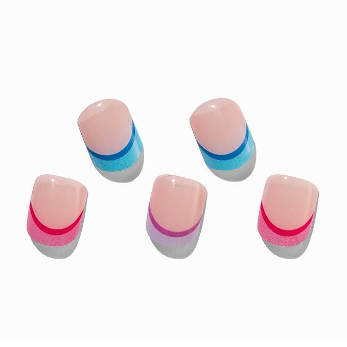 MOMSON Semi Cured Gel Nail Strips - 20 Real Gel Nail Polish Stickers/Full Nail Wraps - Art Manicure Kits for DIY at Home, Salon-Quality, Easy to Apply & Remove (Cute Macaron)