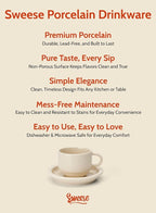 Sweese 8oz Porcelain Cappuccino Cups Set - Image 7