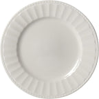 Tabletops Gallery Embossed Bone White Porcelain Round Dinnerware Collection- - Image 4