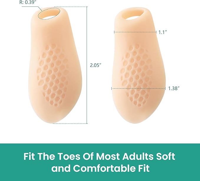 Welnove Tailor's Bunion Corrector Pads - 8 Pack Pinky Toe Protector, Bunion Corrector with Separator for Women Men, Gel Bunion Shield for Foot Pain Relief, Beige(Regular Pads)