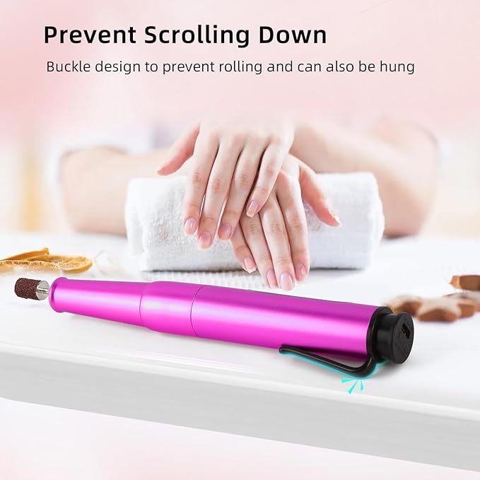 Electric Nail Files Cordless, Professional Nail Drill Machine for Acrylic Nails Gel with 5 Speeds, Portable Rechargeable E File Manicure Pedicure Kit Gifts for Girl Women Beginners