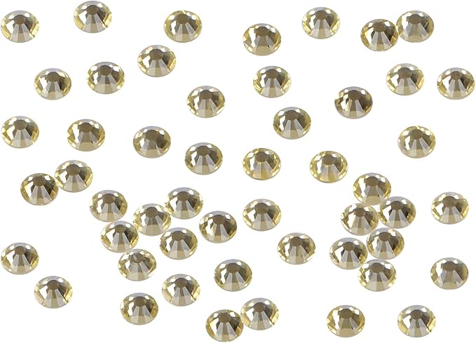 1440PCS Art Nail Rhinestones Non Hotfix Glue Fix Round Crystals Glass Flatback for DIY Jewelry Making with one Picking Pen (ss16 1440pcs, Jonquil)