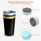 16 Pack Stainless Steel Cups 16oz - Image 3