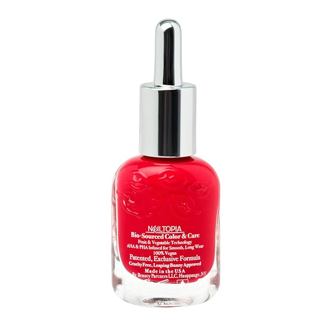 Nailtopia Bio-Sourced, Chip Free Nail Lacquer - All Natural, Strengthening Biotin and Superfood-Infused Polish - Chip Resistant Formula - Quick-Dry, Long Lasting Wear - Pizza Queen - 0.41 oz