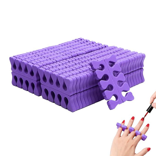 100PCS Sponge Toe Separator, Soft Toe Spreader Nail Art Finger Separator Divider Spacer Manicure Pedicure Tool for Nail Polish Salon Supplies (Purple)