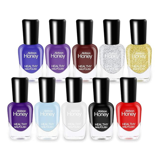 NEW Nail Polish Set (10 Bottles) - Non-Toxic Eco-Friendly Easy Peel Off & Quick Dry Water Based Nail Polish