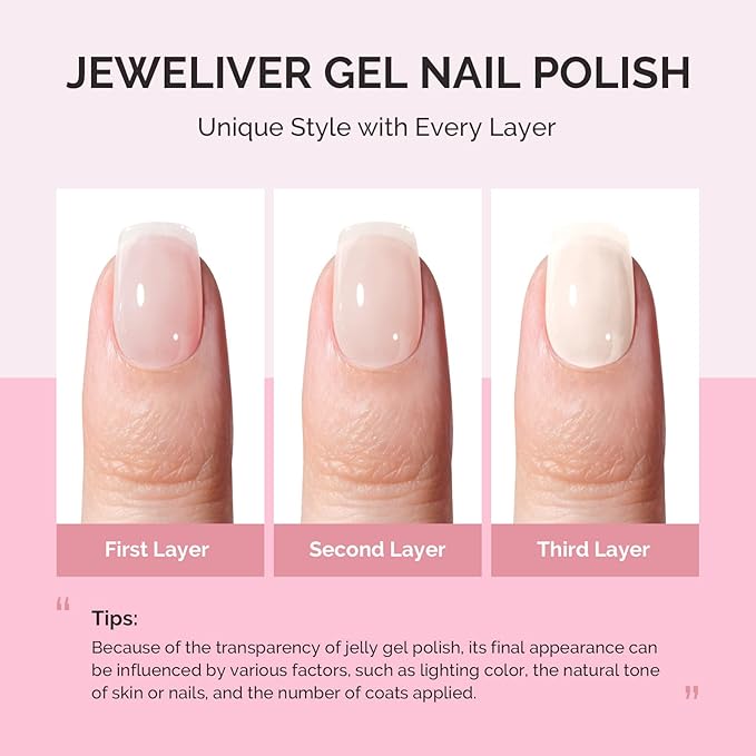 MelodySusie Milky White Gel Nail Polish, 0.5Fl.oz Jeweliver Gel Polish Milky Natural Color Sheer Soak Off UV LED Light Cure Gift for Women Girls Nail Art Manicure DIY at Home JG36