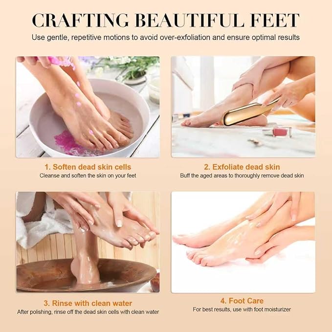 Nano Glass Foot File with Ergonomic Handle - Effective Callus and Dead Skin Remover, Foot Scrubber for Wet and Dry Use, Pedicure Tool for Smooth Feet Care