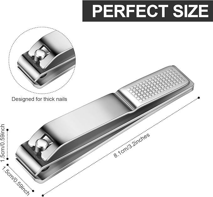 Mudder 6 Pieces Large Toenails Clippers Straight Edge Toenails Clippers Stainless Steel Nails Cutters for Men Women Thick Nails (Silver and Black)