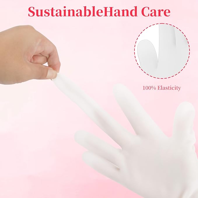 1Pair White Silicone Moisturizing Gloves, Hand Care Silicone Gloves for Repairing Dry Hand, Anti Slip Aloe Lotion Gloves, Reusable Hand Mask Moisturizing Glove Calluses