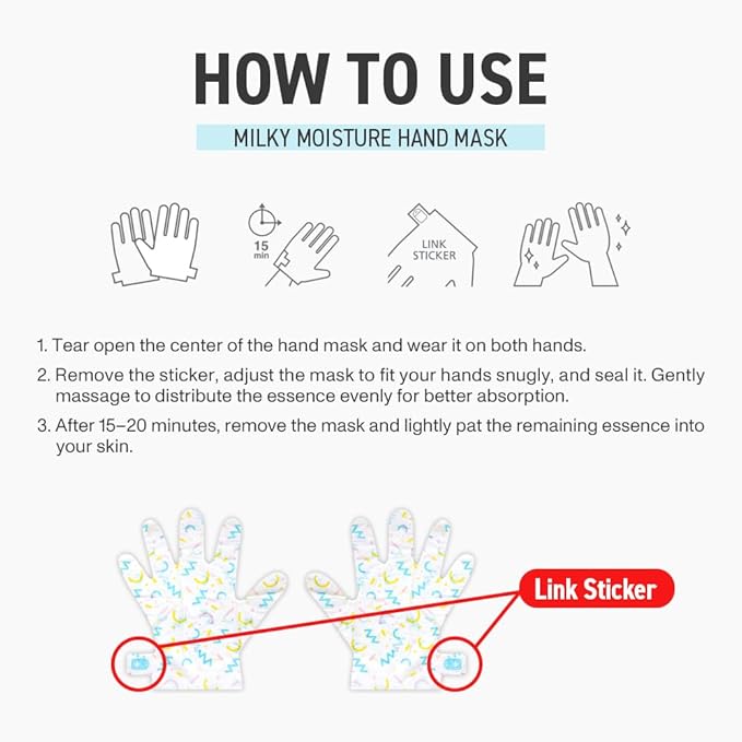Milky Moisture Hand Mask – Hydrating Gloves for Dry Hands | 5 or 10 Pairs (5 Pair (Pack of 1)) (5 Pair (Pack of 1))