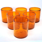 Solid Orange 9 oz Short Tumblers, Recycled Glass, Toxin-Free - Image 5