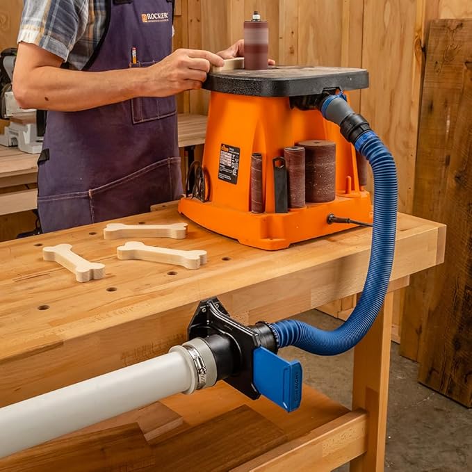 Dust Right (2.5" to 2.5") Ready-Mount Blast Gate – Durable Woodworking Dust Collector – Self-Cleaning Woodworking Vacuum Accessories - Blast Port for Clog-Inducing Debris