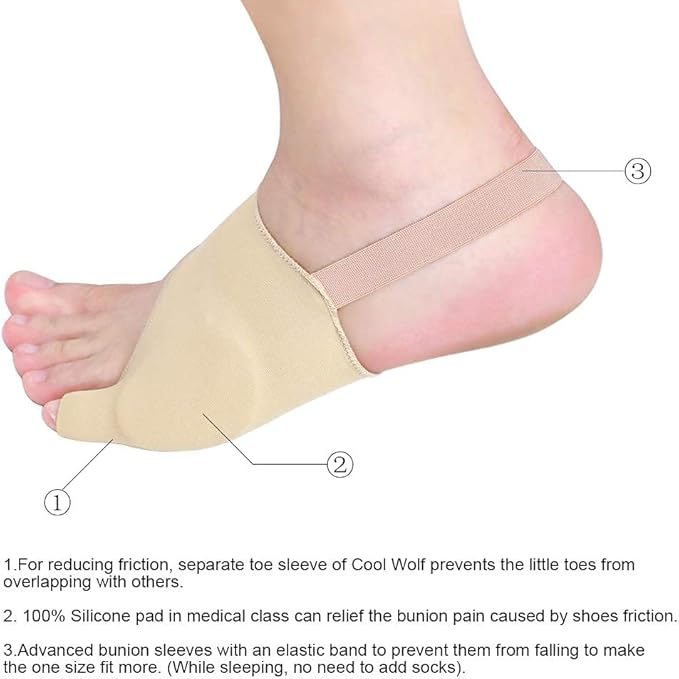 Tailor Bunion Corrector, Bunion Pads for Pinky Relief, Tailors Bunion Splint for Toe Straightener, Little Toe Separator, Overlapping, Soft Silicone Gel Bunions Pad With Anti-Slip (L)