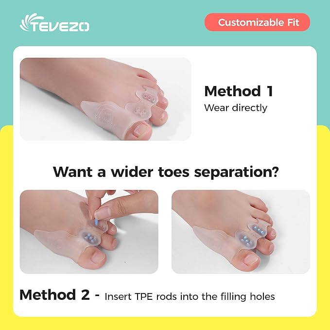 Toe Spacers & Bunion Corrector for Kids | Toe Separators,Corn Callus Removers|Hammer Toe Straightener|Bunion Relief|Overlapping Toes Separators|Corn Pads for Toes|1 Pair (Small-Kids)