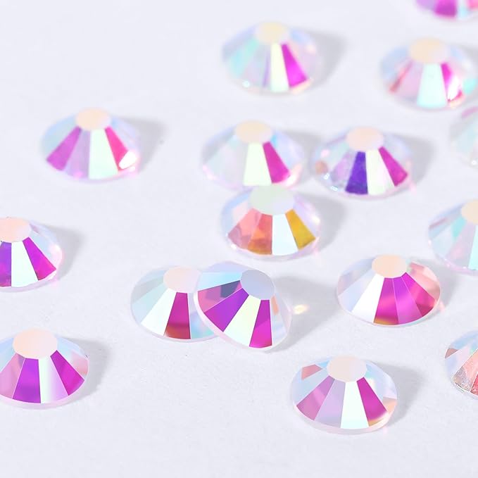 Novani Rhinestones 3000Pcs Flatback Crystal Round Loose Gemstones Glass Rhinestones for Crafts Makeup Nail Art Clothes Shoes DIY Decorations(SS8, 2.3-2.5mm,Transparent)