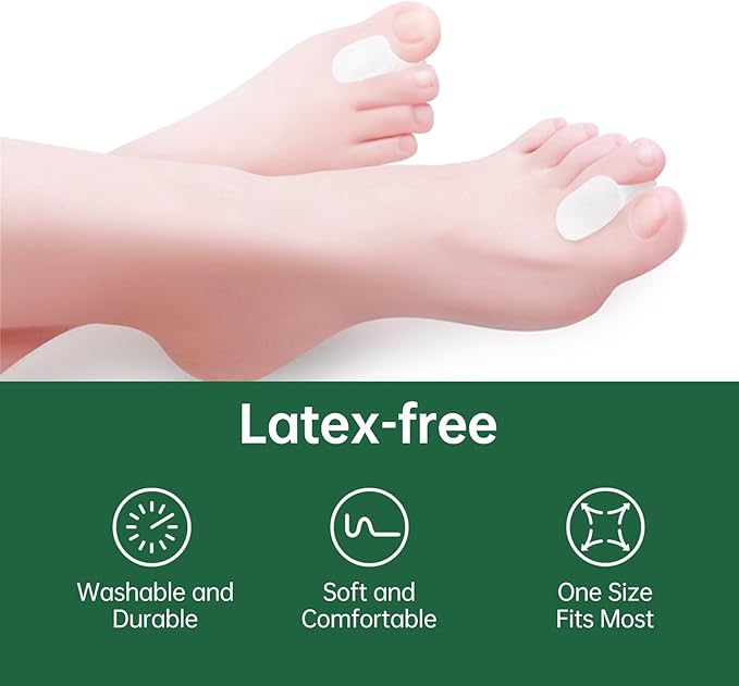 Gel Toe Spacers 12-Pack – Soft Silicone Toe Separators for Overlapping Toes, Bunions, Calluses, Bunion Toe Spacers for Women & Men, Big Toe Spacer