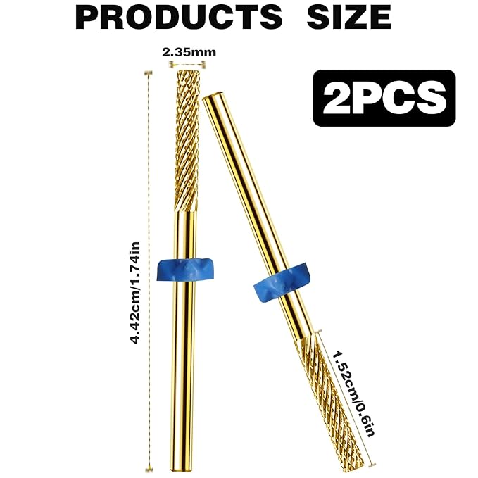 2Pcs Nail Drill Bits, Carbide Drill Bits Remover Cuticle Bit for Nail Drill Cleans Dead Nail Supplies, Drill Bits Nail Tech Suitable for Electric Nail File Nail Bits Cuticle Drill Bits for Nails