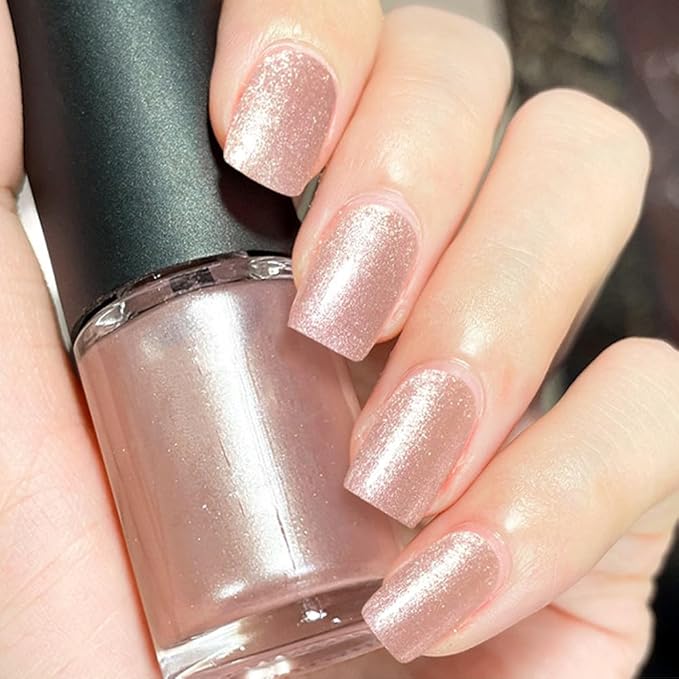 COSMOO Mermaid Pearl Nail Polish Pink Aurora Effect Nail Polish, Fast Drying & Long Lasting, Trendy DIY at Home Nail Gift