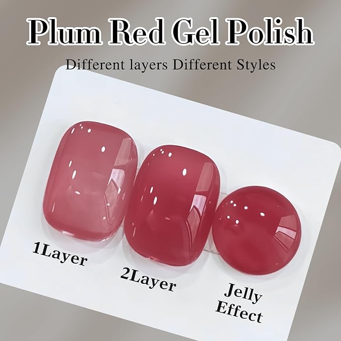 Double Rhythm Gel Polish 15ML Jelly Sheer Pastel Light Milky Color Pearl White Bottle 1 PC 0.5 OZ Full Size Nail Art Salon at Home (Pink Purple-D1375)