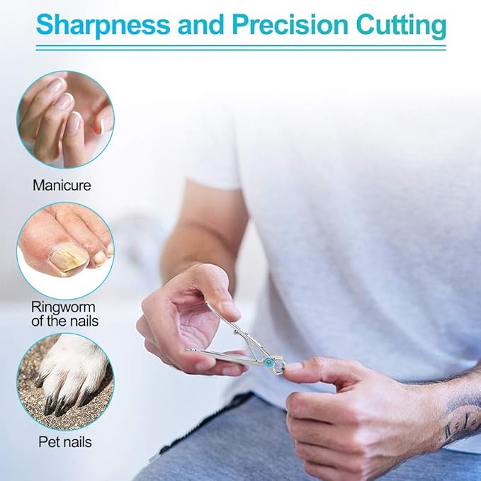 Nail Clippers for Thick Nails -Stainless Steel Heavy Duty, Wide Mouth Professional Fingernail and Toenail Clippers Set for Men, Women & Seniors,Sliver