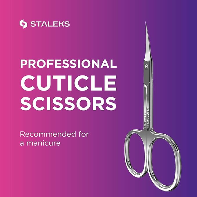 Staleks Pro Expert 50 Cuticle Scissors - Stainless Steel, Extra Fine Curved Blade for Precise Cuticle Trimming: Professional Manicure Scissors for cuticle SE-50/2