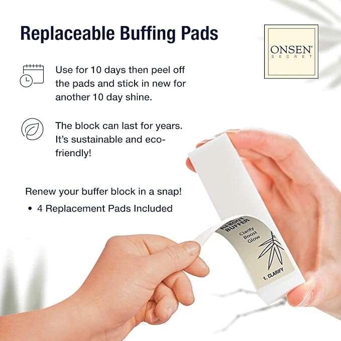 Onsen Japanese Nail Shape & Shine Kit | 3-Way Nail Buffer Block w/ 2 Extra Pads & 6-Pack Professional File 120/180 Grit for Natural and Acrylic Nails | Shape and Shine Series - Super Value Bundle