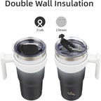 Konokyo 20 oz Tumbler with Handle and Straw, Insulated Travel Mug | Day Night; - Image 3
