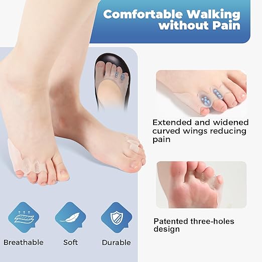 Tailor's Bunion Corrector and Pinky Toe Spacers Kit for Curled Toes and Pain Relief - Tailor Separators, Pinky Toe Protectors, and Morton's Neuroma Relief (1 Pair)