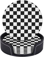 Black and White Checkered Coasters - Image 2