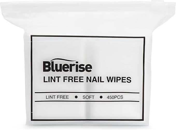 BLUERISE Lint Free Nail Wipes 450PCS Nail Polish Remover Pads Soft Absorbable Eyelash Extension Glue Cleaning Wipes