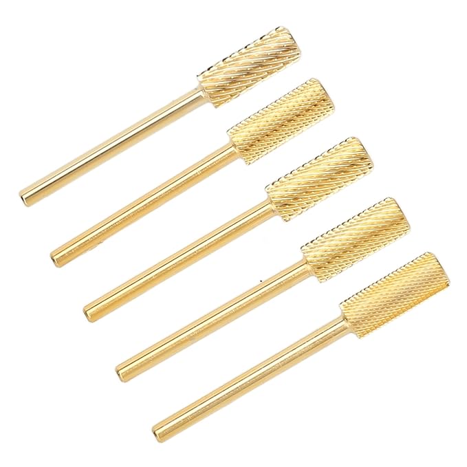 Nail Drill Bits Set, 5PCS Nail Drill Small Bits Sets Polishing Nail Tungsten Steel Drill Bits Manicure Pedicure Grinding Tool Electric Nail Polish Grinder Accessory