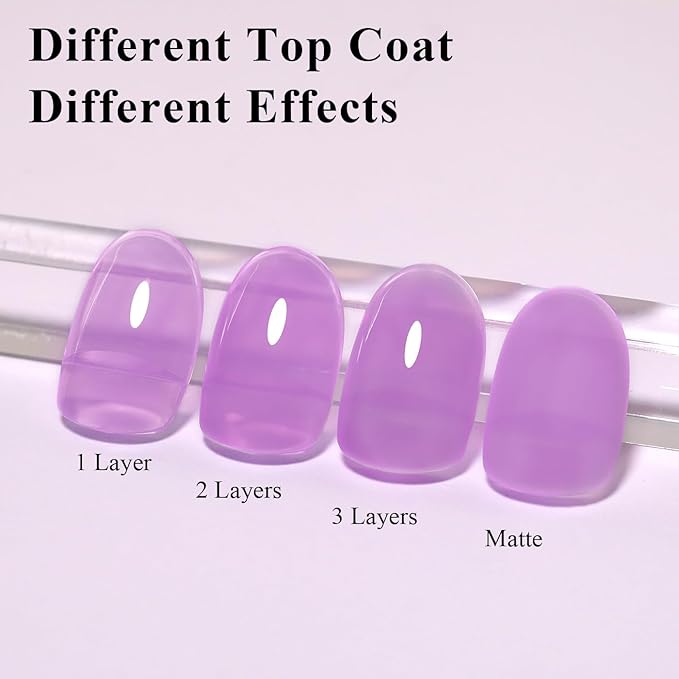 Imtiti Jelly Gel Nail Polish, Light Purple Sheer Jelly Nail Gel Polish Soak Off UV LED Spring Summer Translucent Art Manicure Salon DIY Design 10ML