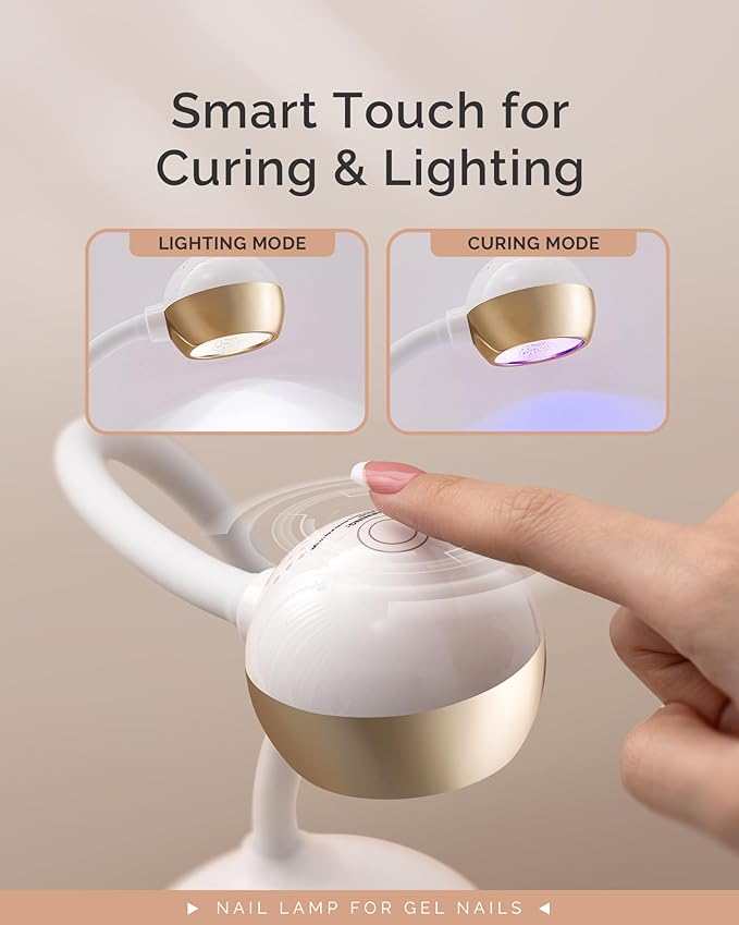 MelodySusie Cordless Rechargeable Nail Lamp with LED & UV 2 Modes, Professional Nail Supplies (Golden Nail Art Lamp)