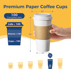 Fit Meal Prep 100 Pack 20 oz Disposable Coffee Cups - Image 2