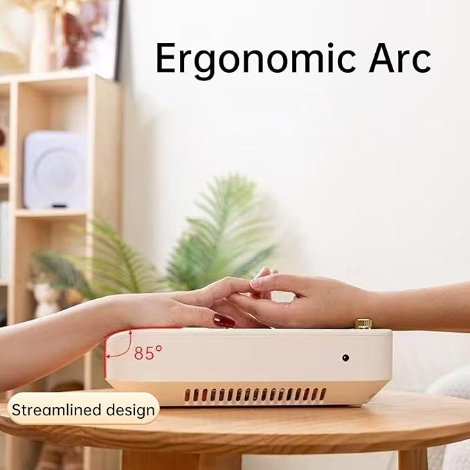 Professional Nail Dust Collector with 2 Reusable Filters, 45-Gear Powerful Nail Fan Dust Extractor with Stepless Speed Variation Tech, Manicure Vacuum Duster for Nails Salon, Low Noise