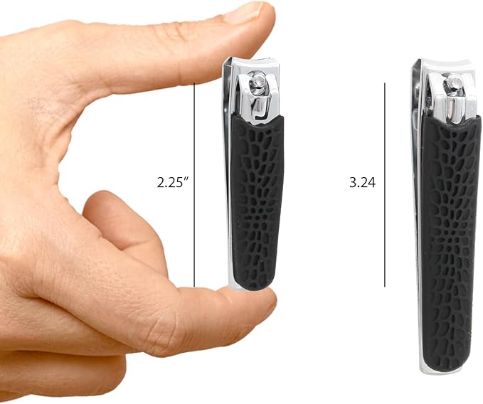 Best > Non-Slip < Stainless Steel Nail Clippers Set of 2, Large Toenail Clippers and Nail Trimmers, Toe Nail Clippers, Sharp Nail Clippers, Textured Silicon Handle to Prevent Slipping, Long Handle