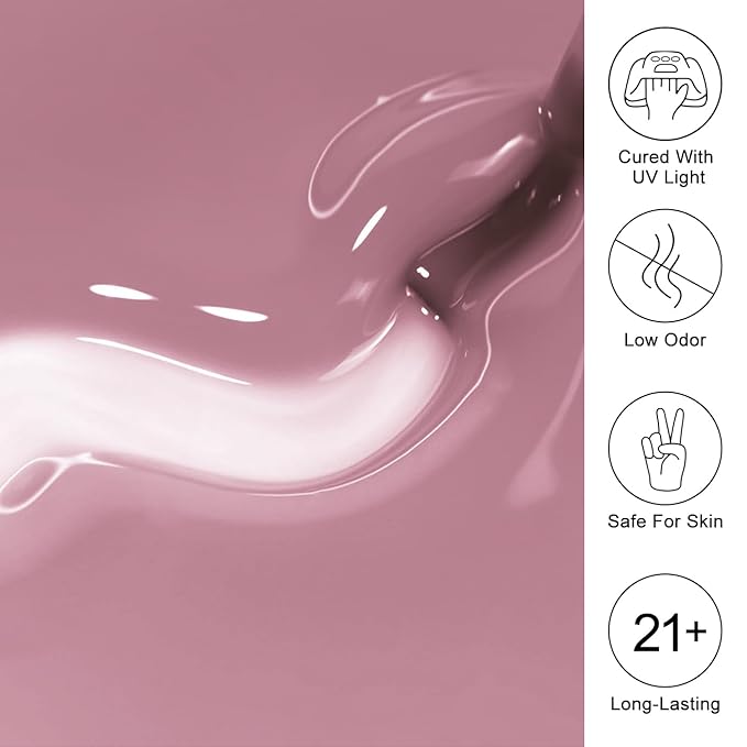 Imtiti Jelly Gel Nail Polish, 15ML Light Purple Sheer Jelly Gel Polish Soak Off LED UV Nail Gel Polish Mauve Chiffon Translucent Gel Nail Polish Nail Starter Manicure Salon Nail Kit