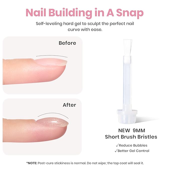 Beetles Builder Gel for Nails HEMA Free-Twilight Gilding Glitter 0.5 oz 7 in 1 Nail Thickening Strengthening Building Apex for Beginner DIY Salon at Home,Nude Builder Nail Gel, UV & LED Lamp Needed