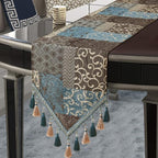 Loom and Mill Luxury Table Runner 90 Inches Long, Patchwork Chenille Damask - Image 4
