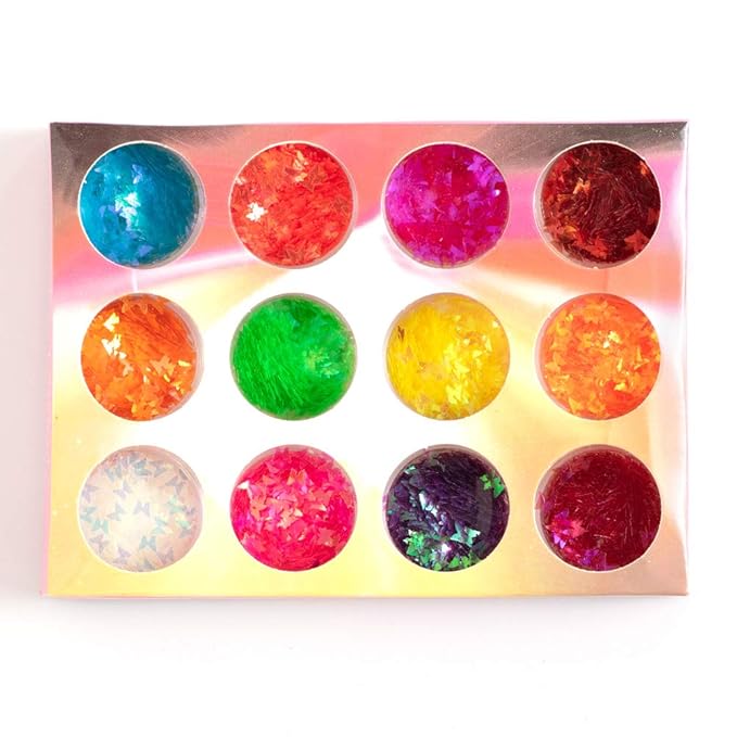 Nail Art Shiny Butterfly Sequins Ultrathin 3D Magic Sparkle DIY Flakes Tips 12 Colors