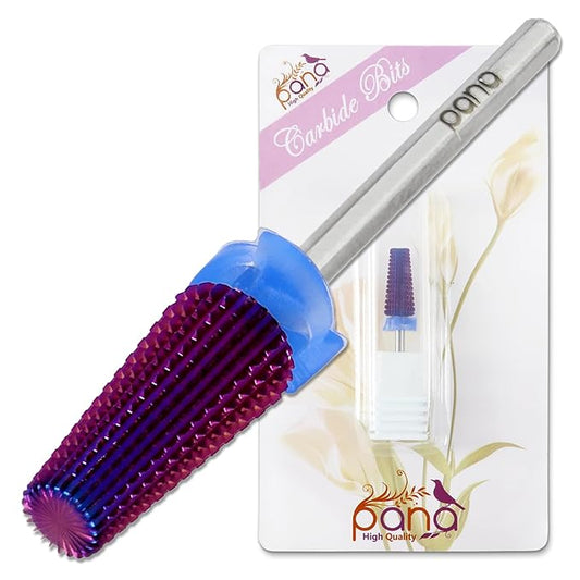 PANA 3/32" Shank 5-in-1 Nail Carbide Bit - (Triple Coarse - Medium Grit, Purple) - Two Way Rotate use for Both Left and Right Handed Fast Remove Acrylic or Hard Gel Machine