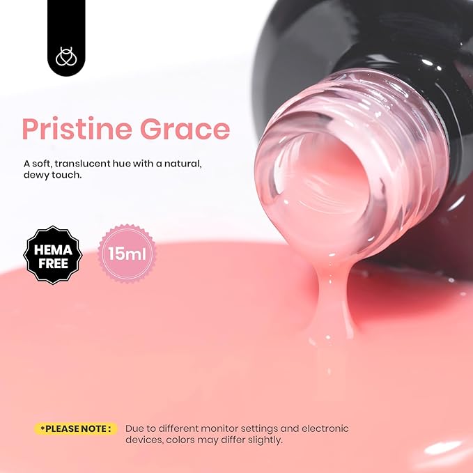 Beetles Builder Gel for Nails HEMA-Free,Pristine Grace Nude Pink 7 in 1 Strengthening Apex Building Nail Extension for Beginners DIY Salon at Home,Nude Builder Nail Gel,Fall Nails,UV & LED Lamp Needed