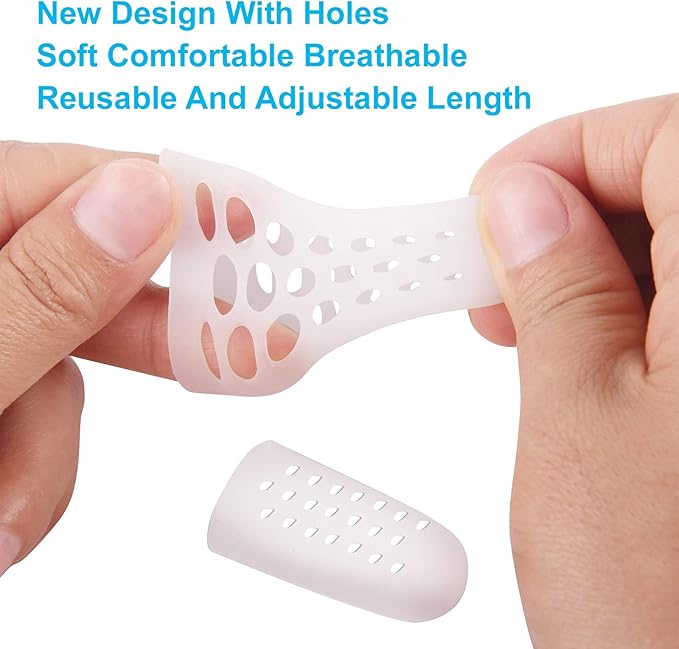 Toe Protectors Gel, 10 Pcs Breathable Toe Protector Cap Cover, Toe Guards for Protection of Ingrown Toenails, Corns, Calluses, Blisters, and More. Size Small