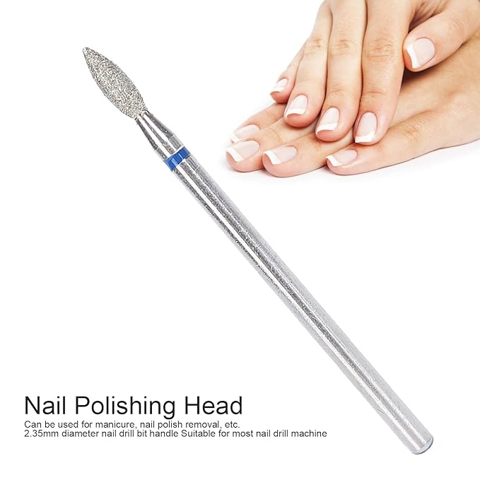 50Pcs Nail Drill Bits Nail Polishing Grind Head, Replacement Accessory Manicure Tool, Nail Drill Bits for Acrylic Gel Nails Cuticle Clean Pedicure(M-2.7mm)
